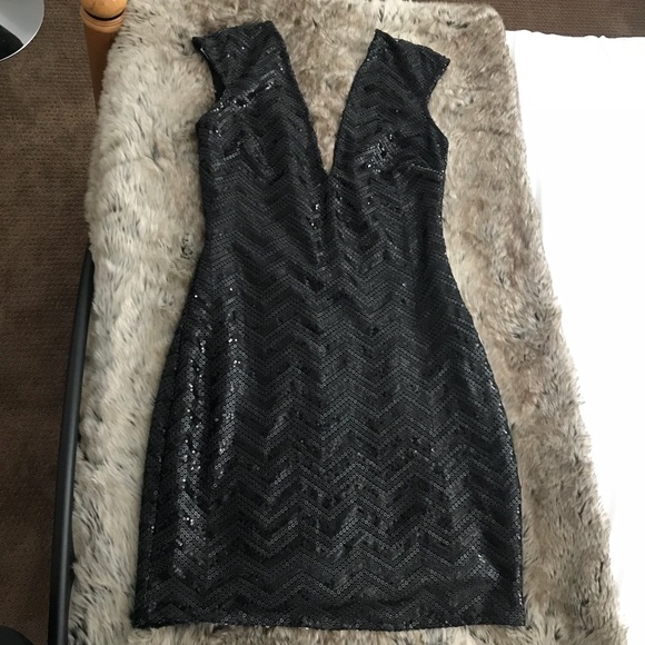 SOLD Lovers & Friends Envy Dress in Black Sequin - Picture 4 of 8